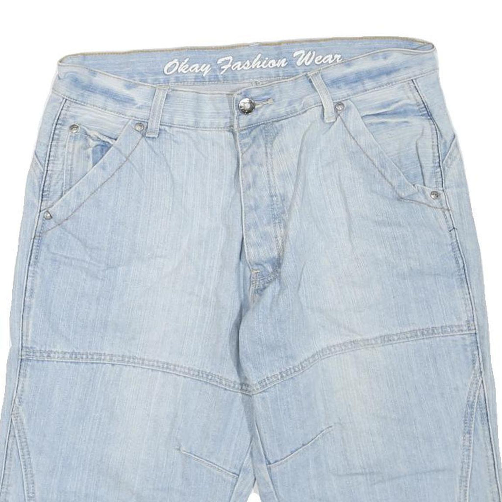 OKAY FASHION WEAR Mens Shorts Blue Casual M W34 Cotton Blend