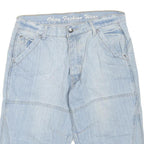 OKAY FASHION WEAR Mens Shorts Blue Casual M W34 Cotton Blend