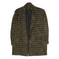 Womens Black & Multi Wool Classic Jacket L Woven Checked Pattern