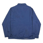 JC PENNEY Mens Blue Nylon Button Jacket L Plain Lightweight Casual