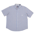 CHAPS Mens Blue & Red Check Shirt XL Button Short Sleeve Cotton Blend Summer