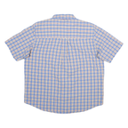 CHAPS Mens Blue & Red Check Shirt XL Button Short Sleeve Cotton Blend Summer