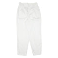 White Womens Regular Fit Cotton Blend Zip Trousers W30 L30 Stylish Lightweight