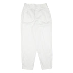 White Womens Regular Fit Cotton Blend Zip Trousers W30 L30 Stylish Lightweight
