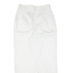 White Womens Regular Fit Cotton Blend Zip Trousers W30 L30 Stylish Lightweight