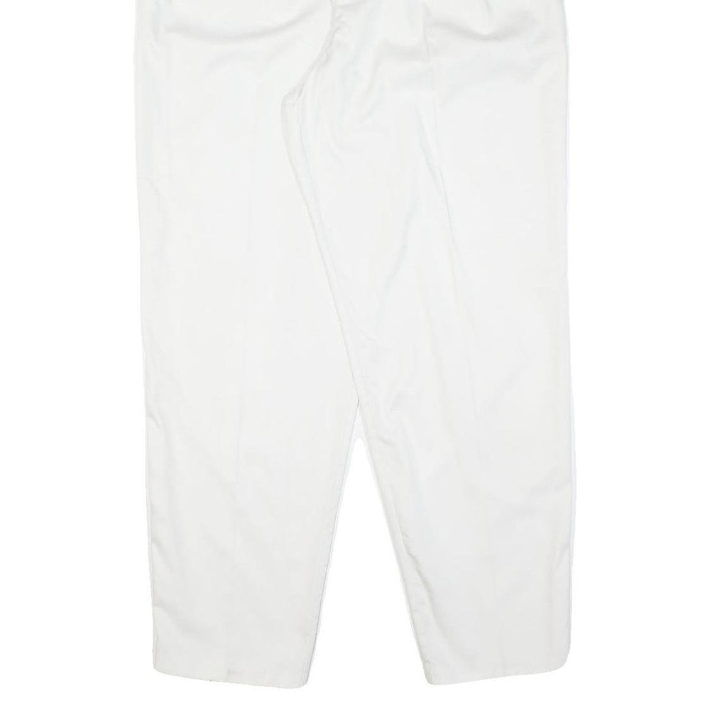 White Womens Regular Fit Cotton Blend Zip Trousers W30 L30 Stylish Lightweight