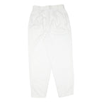 White Womens Regular Fit Cotton Blend Zip Trousers W30 L30 Stylish Lightweight