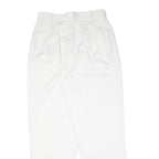 White Womens Regular Fit Cotton Blend Zip Trousers W30 L30 Stylish Lightweight