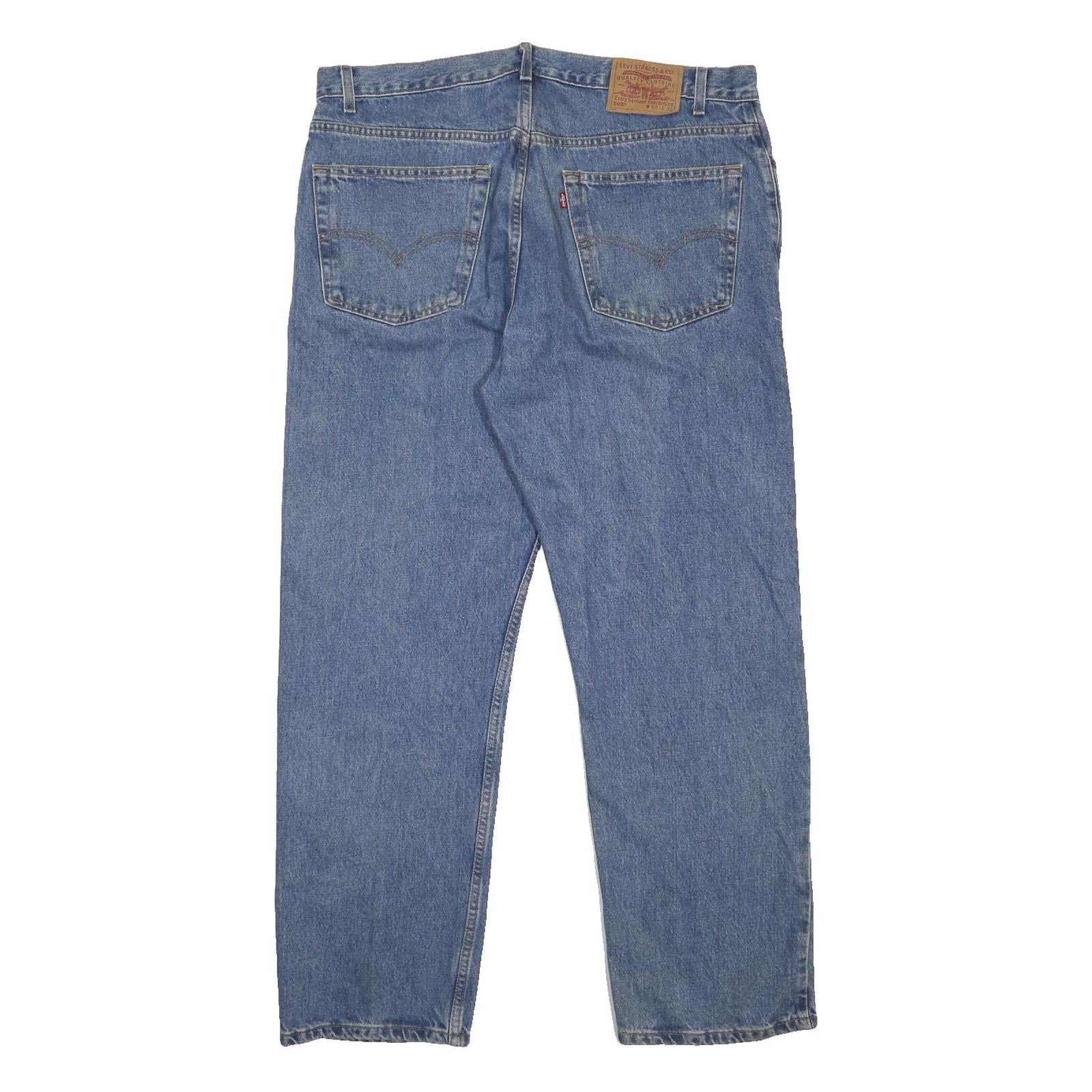 LEVI'S 505 Mens Jeans Blue Regular Straight Denim Medium W40 L30 Classic Fit