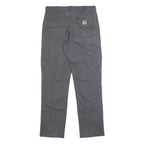 CARHARTT Mens Cotton Blend Grey Relaxed Straight Trousers W33 L34 Workwear