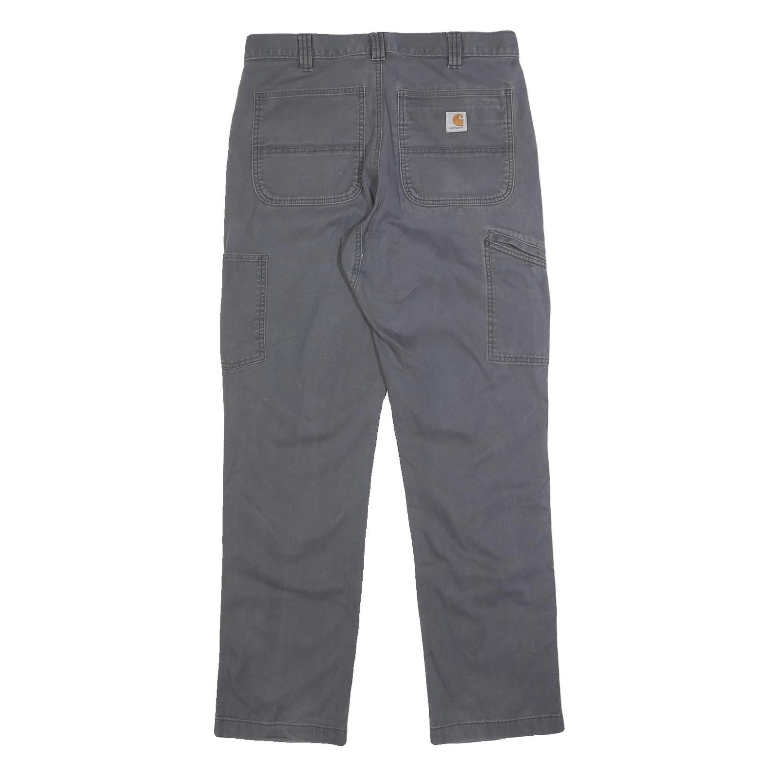 CARHARTT Mens Cotton Blend Grey Relaxed Straight Trousers W33 L34 Workwear