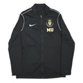 NIKE Womens Black & White Sports Team Track Jacket L Polyester Blend Zip
