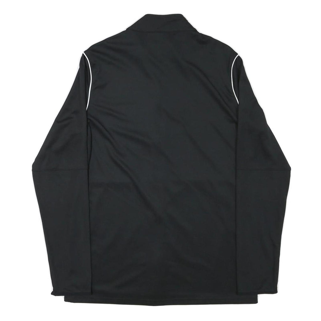 NIKE Womens Black & White Sports Team Track Jacket L Polyester Blend Zip