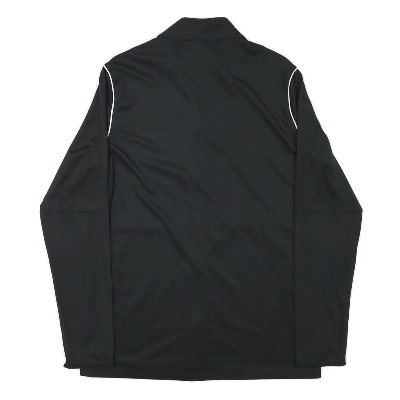 NIKE Womens Black & White Sports Team Track Jacket L Polyester Blend Zip