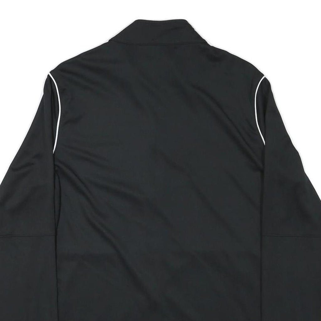 NIKE Womens Black & White Sports Team Track Jacket L Polyester Blend Zip