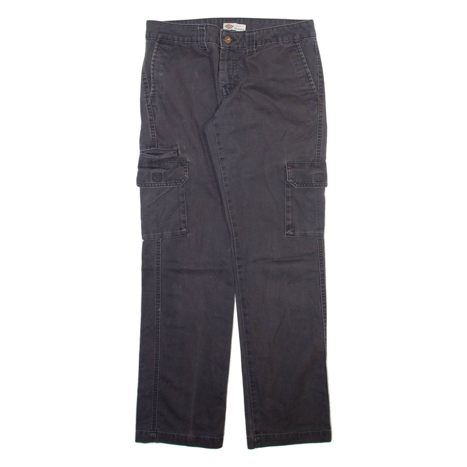 DICKIES Cargo Womens Trousers Grey Regular Straight W30 L30