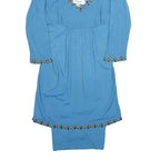 TEMPERLEY LONDON Womens Blue Day Jersey Plain Long Sleeve Knee Length UK 12