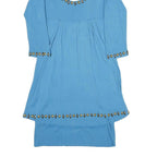 TEMPERLEY LONDON Womens Blue Day Jersey Plain Long Sleeve Knee Length UK 12