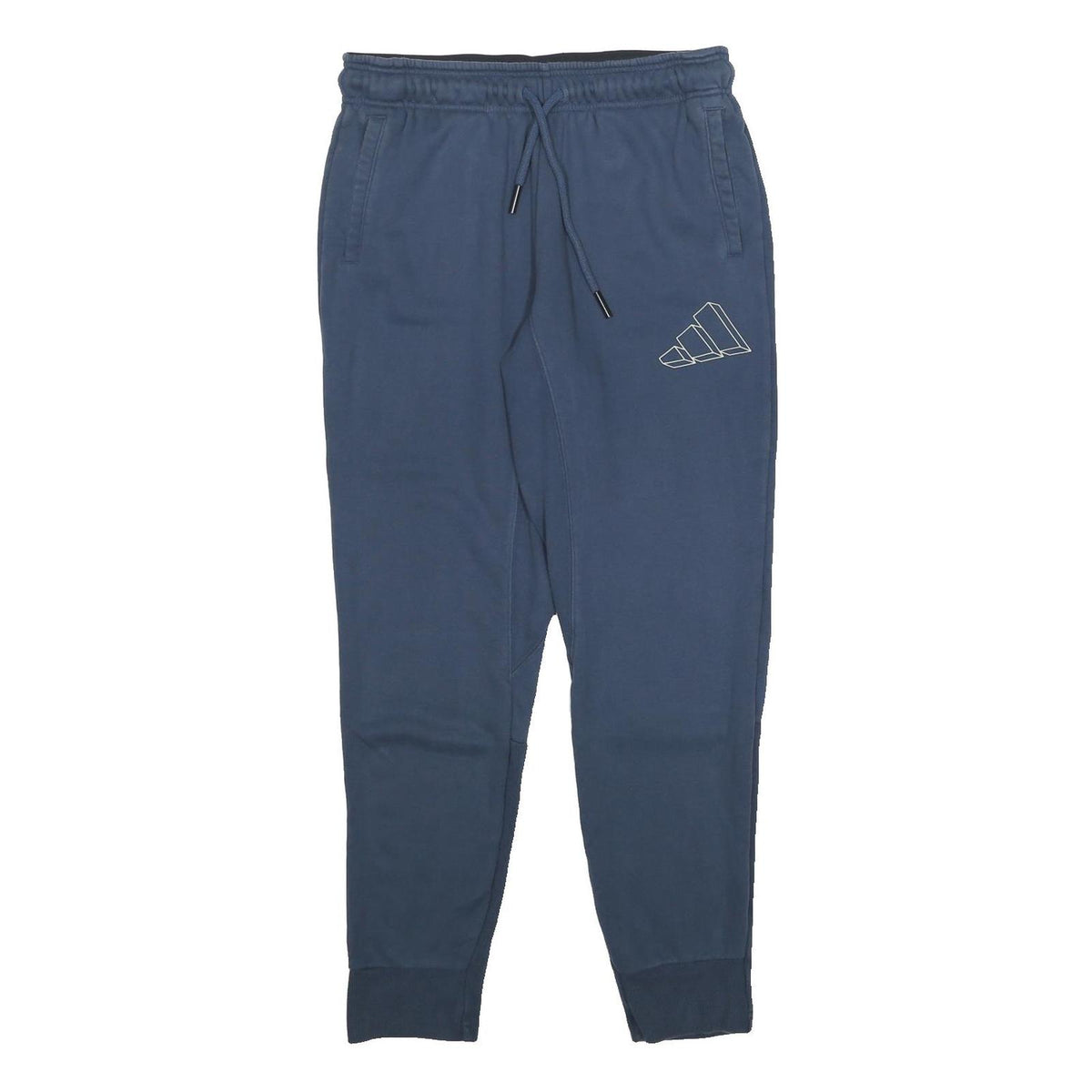 ADIDAS Mens Joggers Blue L W30 L29 Cotton Blend Slim Tapered Sweatpants