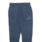 ADIDAS Mens Joggers Blue L W30 L29 Cotton Blend Slim Tapered Sweatpants
