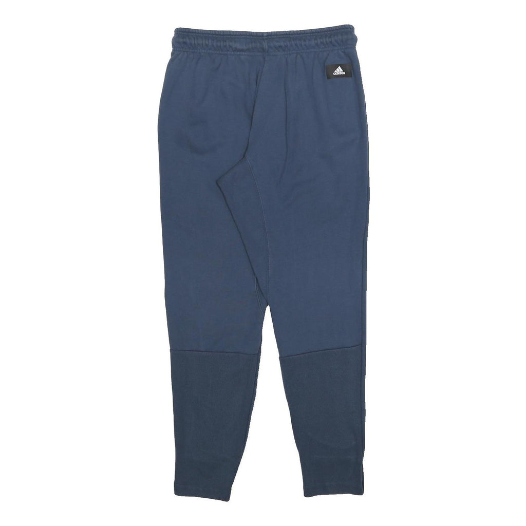 ADIDAS Mens Joggers Blue L W30 L29 Cotton Blend Slim Tapered Sweatpants
