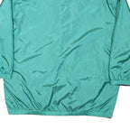 Womens Green Nylon Button Jacket L Plain Lightweight Casual Retro Style