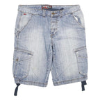 O'NEILL Mens Shorts Blue Cargo Regular 2XL W36 Light Wash Cotton Blend