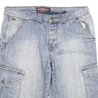 O'NEILL Mens Shorts Blue Cargo Regular 2XL W36 Light Wash Cotton Blend