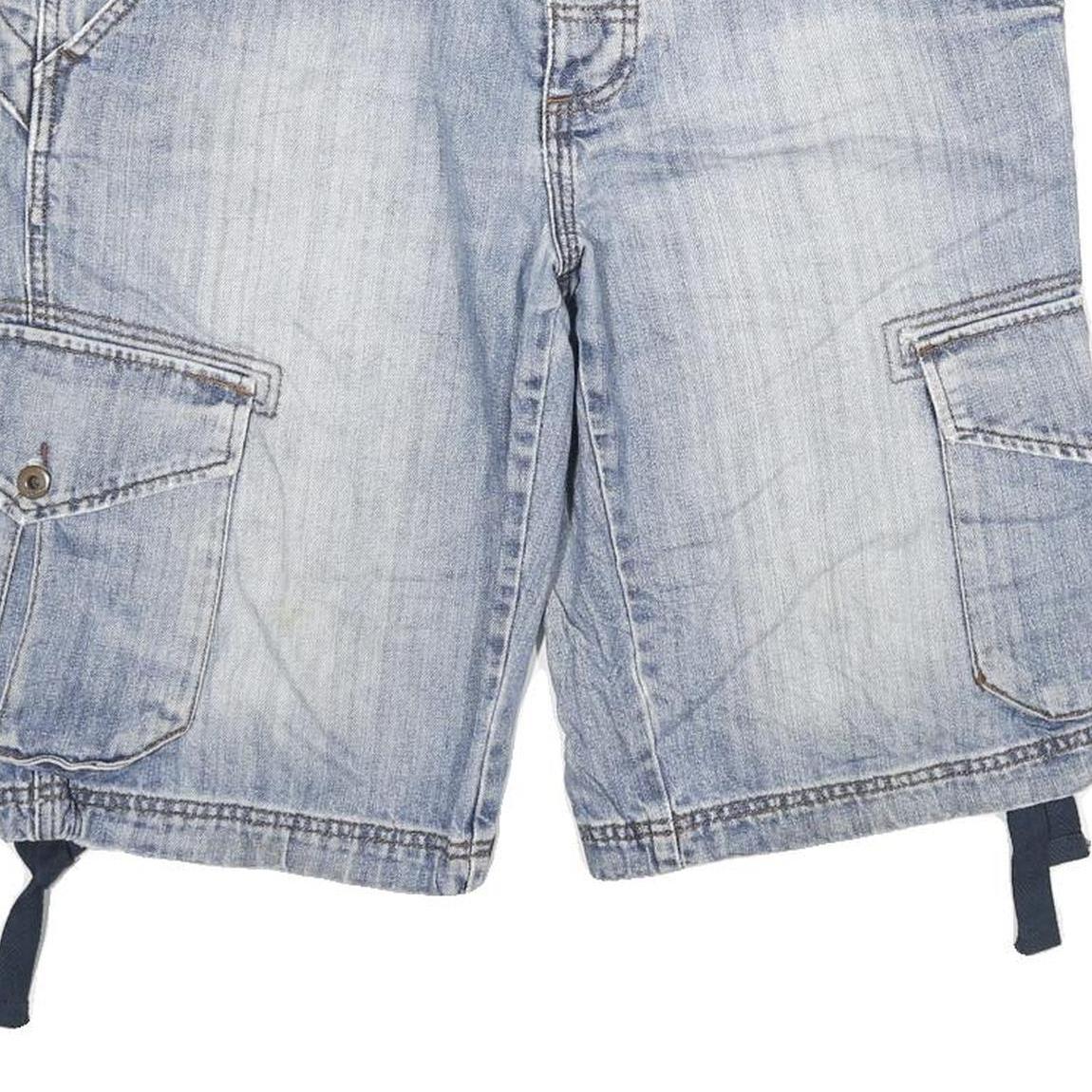 O'NEILL Mens Shorts Blue Cargo Regular 2XL W36 Light Wash Cotton Blend