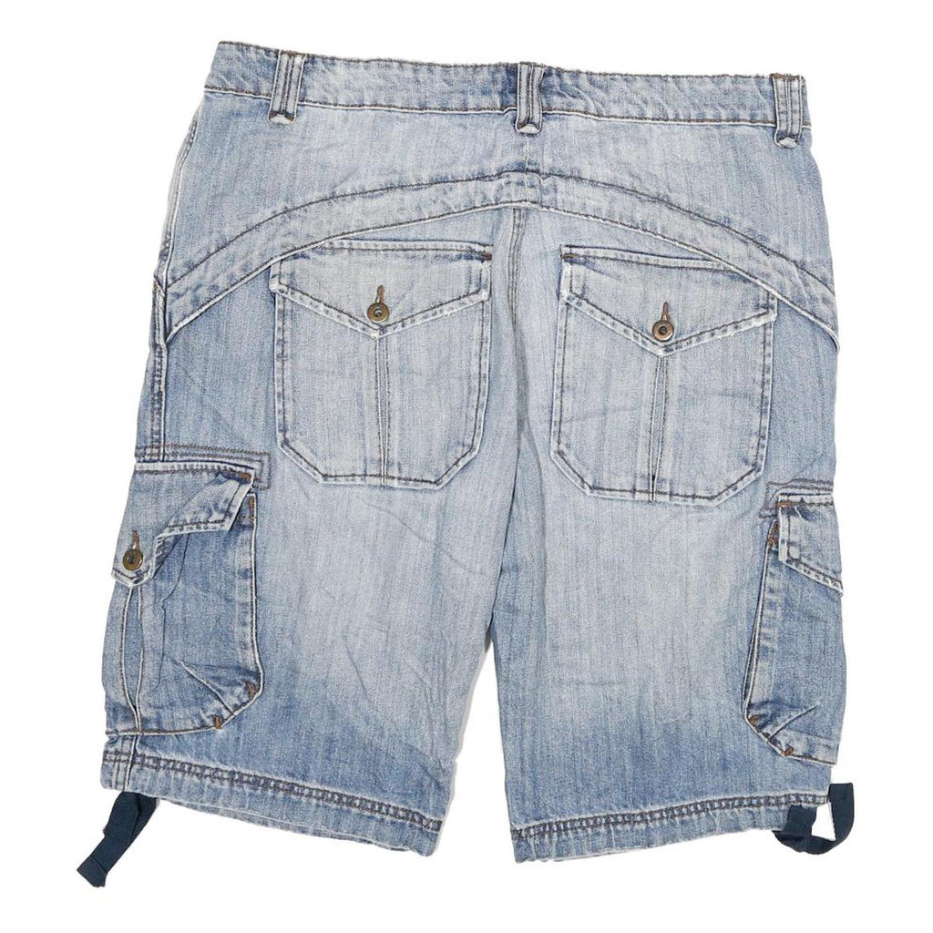 O'NEILL Mens Shorts Blue Cargo Regular 2XL W36 Light Wash Cotton Blend