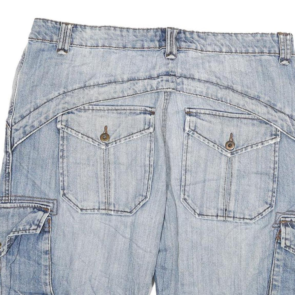 O'NEILL Mens Shorts Blue Cargo Regular 2XL W36 Light Wash Cotton Blend