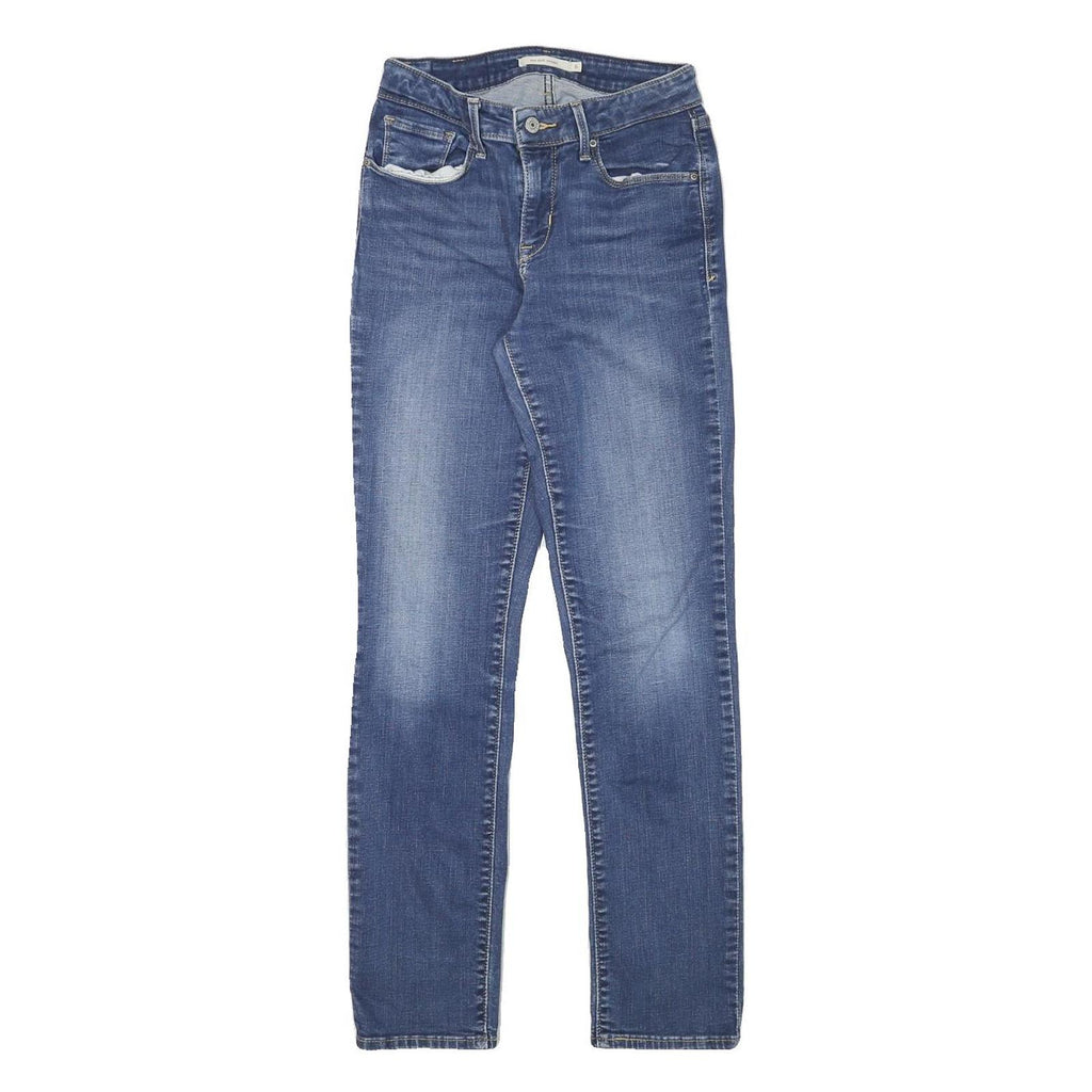 LEVI'S Womens Slim Blue Denim Medium Wash Jeans W25 L28 Zip Classic Fit