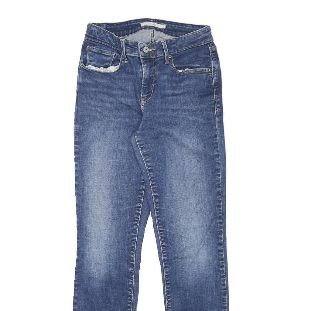 LEVI'S Womens Slim Blue Denim Medium Wash Jeans W25 L28 Zip Classic Fit