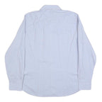 TED BAKER Mens Blue & White Check Shirt L Cotton Blend Long Sleeve Formal