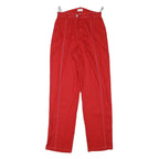 CITY LIFE Womens Viscose Blend Red Regular Straight Trousers W26 L31 Stylish Zip