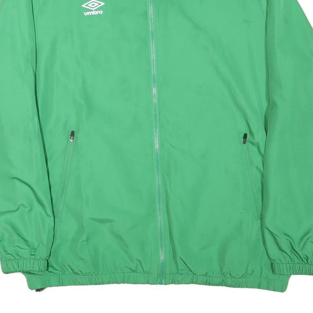 UMBRO Mens Green Zip Up Jacket L Polyester Blend Sportswear Lightweight Casual