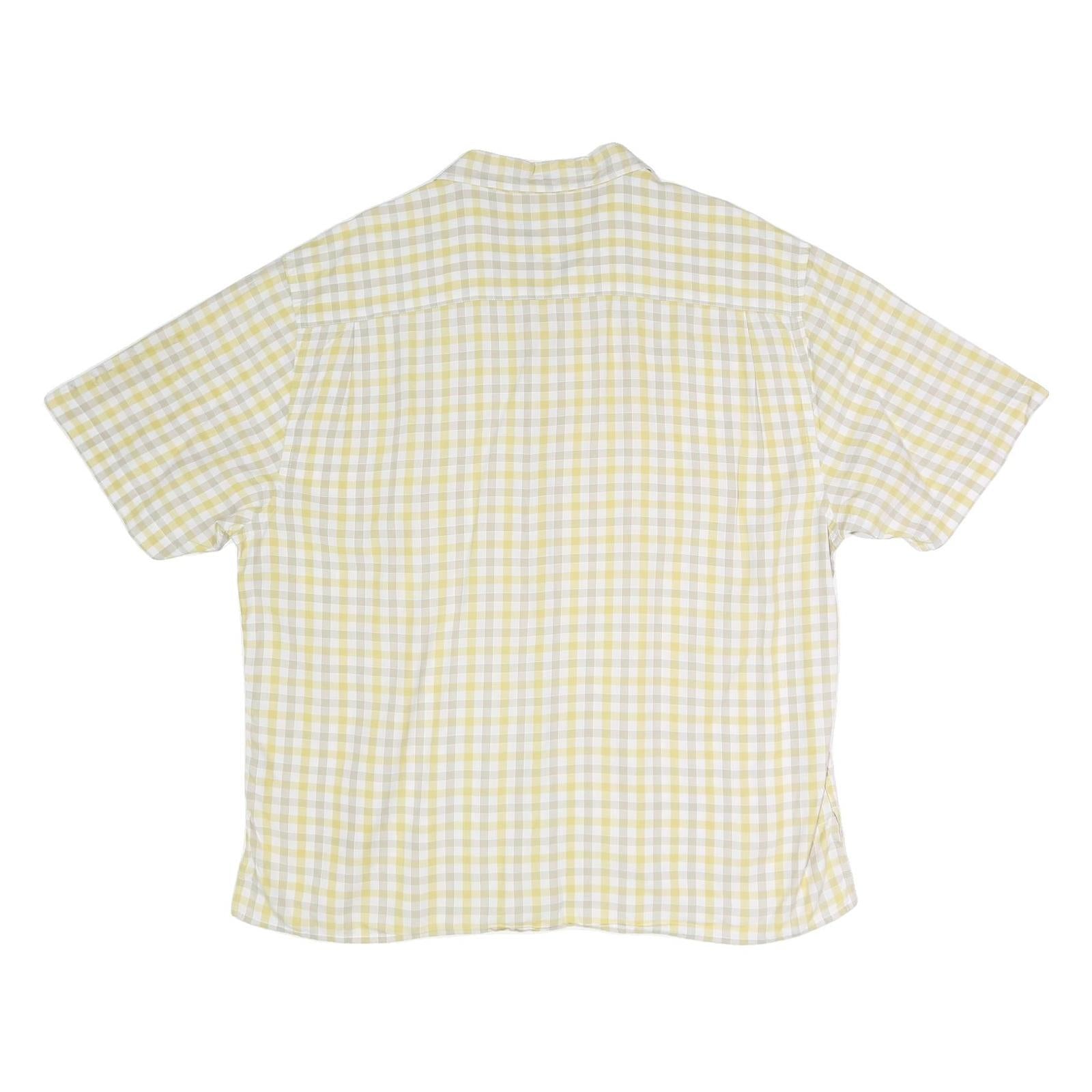 NAUTICA Mens Yellow & Cream Check Shirt XL Cotton Blend Casual Comfort