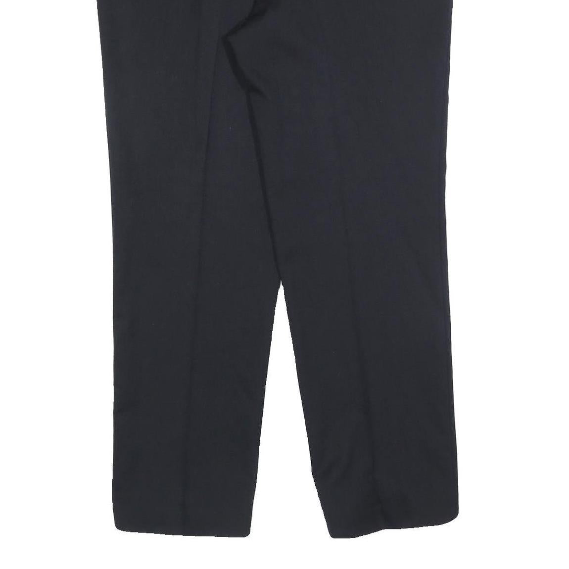 KINGFIELD Mens Wool Blend Navy Relaxed Straight Trousers W36 L30 Formal Smart