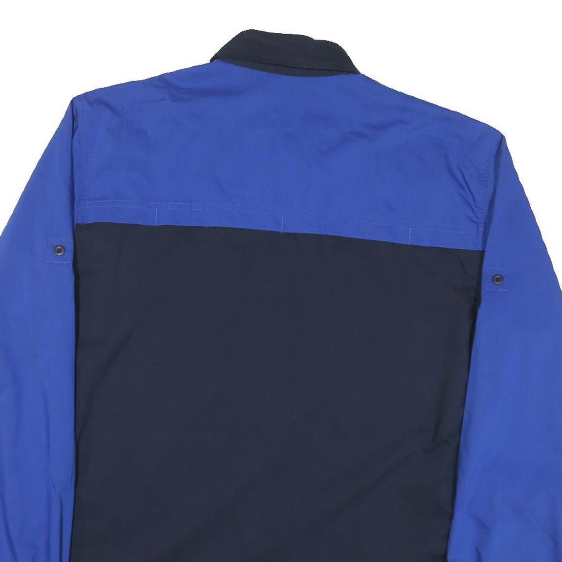 CARHARTT Mens Navy & Blue United Work Shirt M Durable Cotton Blend Button