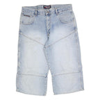 CROSSBALL Mens Denim Blue Casual Shorts M W34 Cotton Blend Relaxed Fit Utility