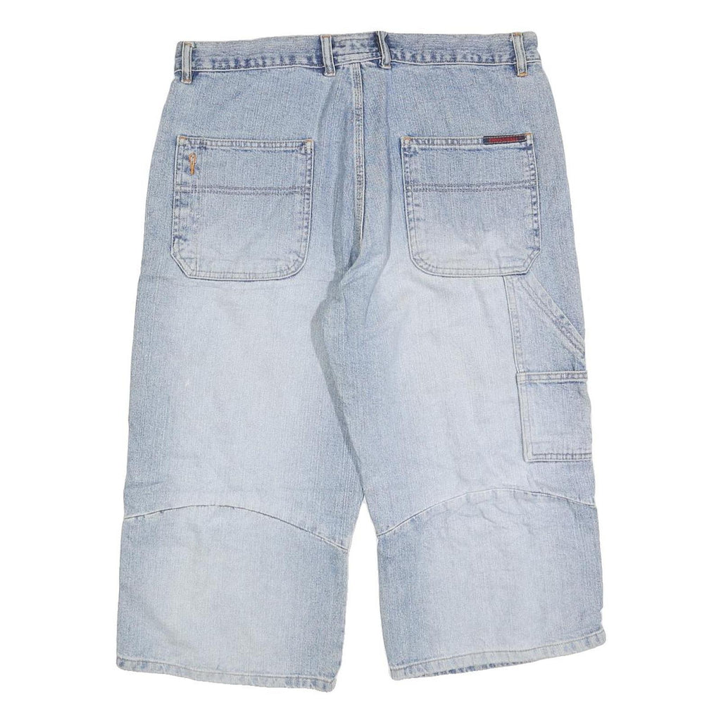 CROSSBALL Mens Denim Blue Casual Shorts M W34 Cotton Blend Relaxed Fit Utility
