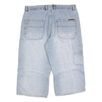 CROSSBALL Mens Denim Blue Casual Shorts M W34 Cotton Blend Relaxed Fit Utility