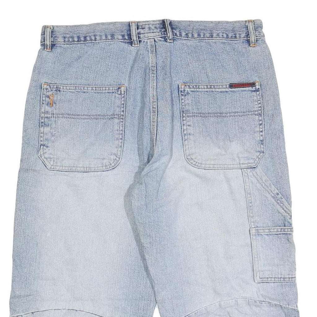 CROSSBALL Mens Denim Blue Casual Shorts M W34 Cotton Blend Relaxed Fit Utility