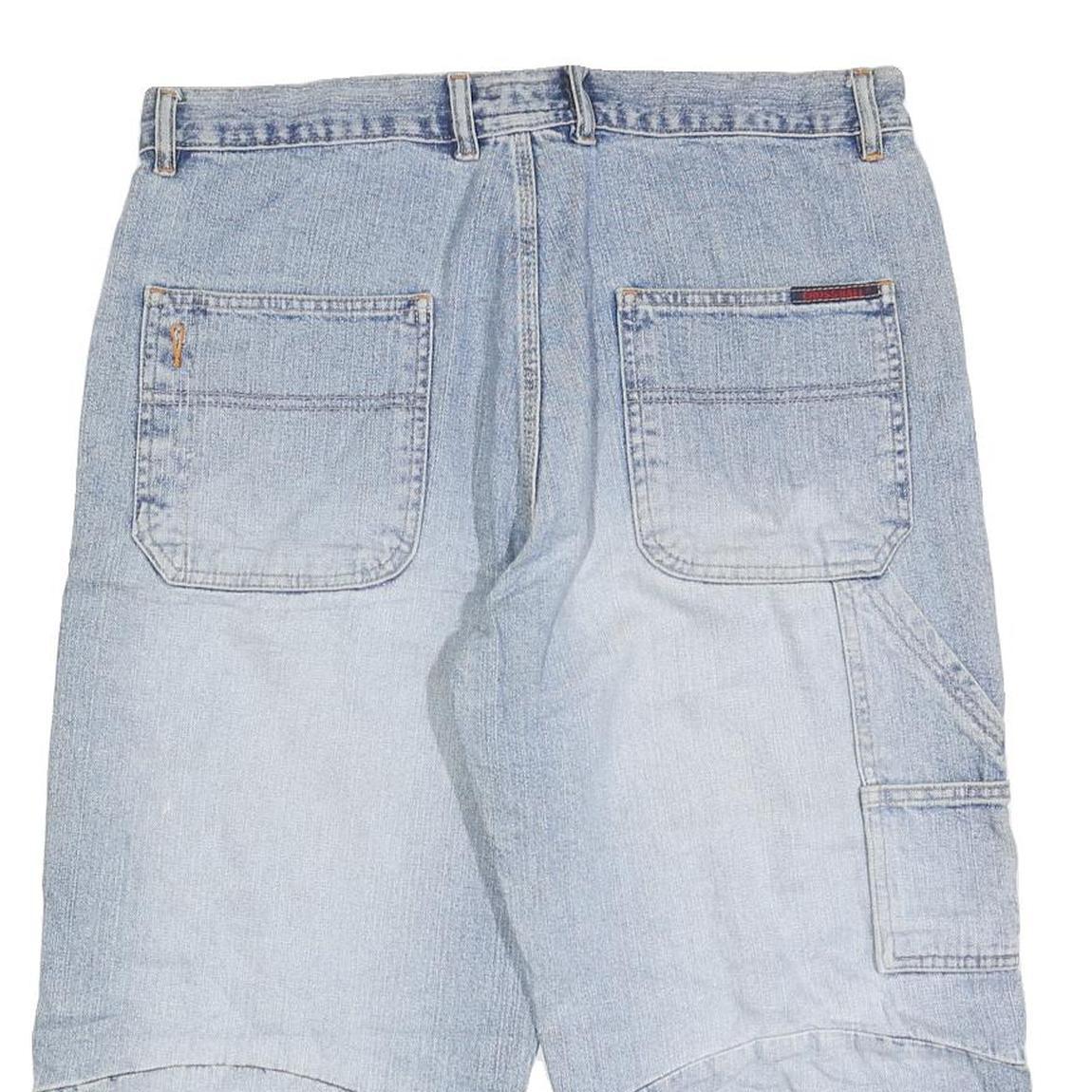 CROSSBALL Mens Denim Blue Casual Shorts M W34 Cotton Blend Relaxed Fit Utility