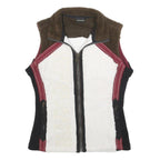 NAPAPIJRI Girls White Brown Burgundy Zip Jacket XL Polyester Blend Sherpa