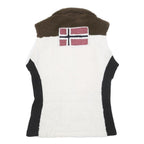 NAPAPIJRI Girls White Brown Burgundy Zip Jacket XL Polyester Blend Sherpa