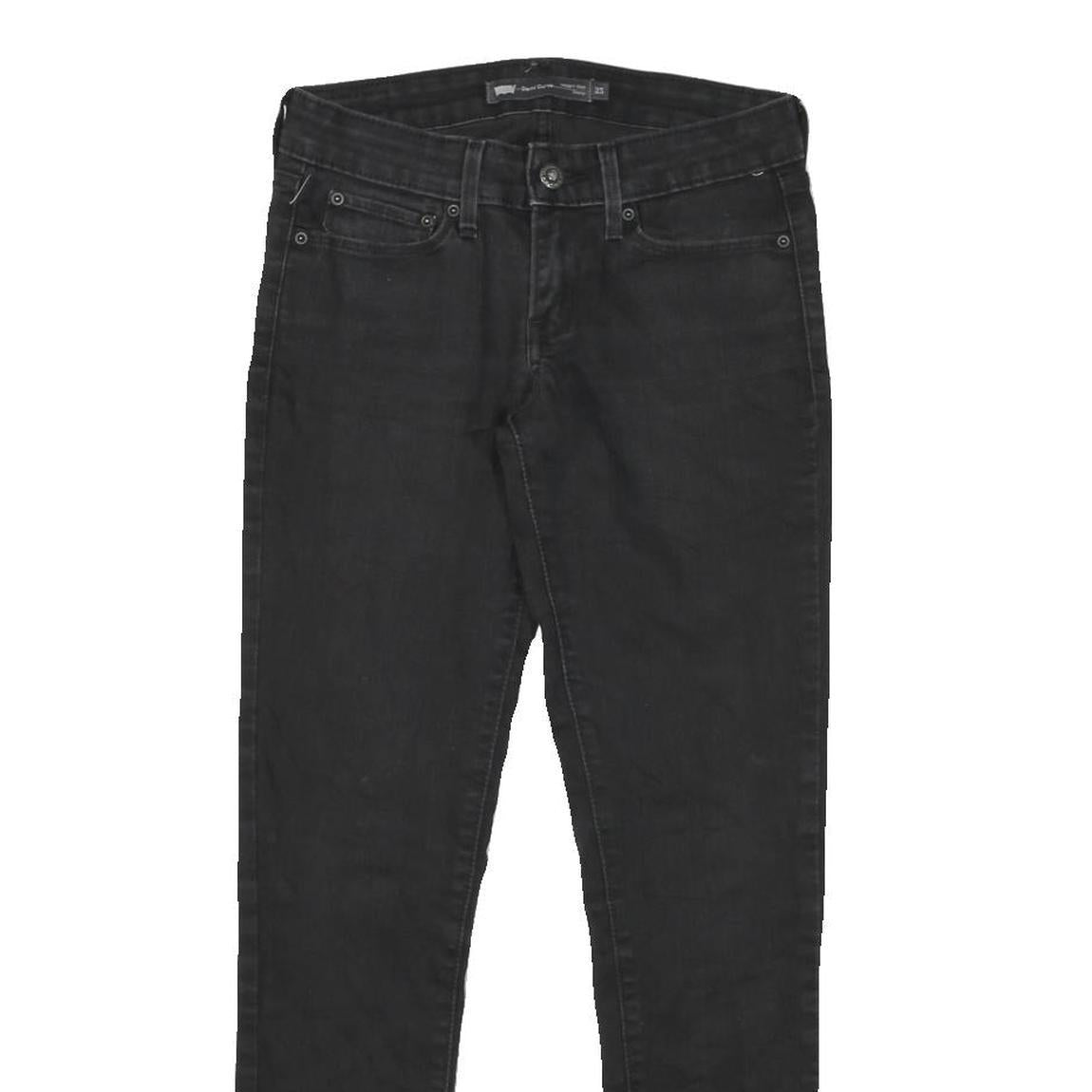 LEVI'S Womens Slim Black Denim Jeans W26 L27 Zip Closure Stretch Cotton Blend