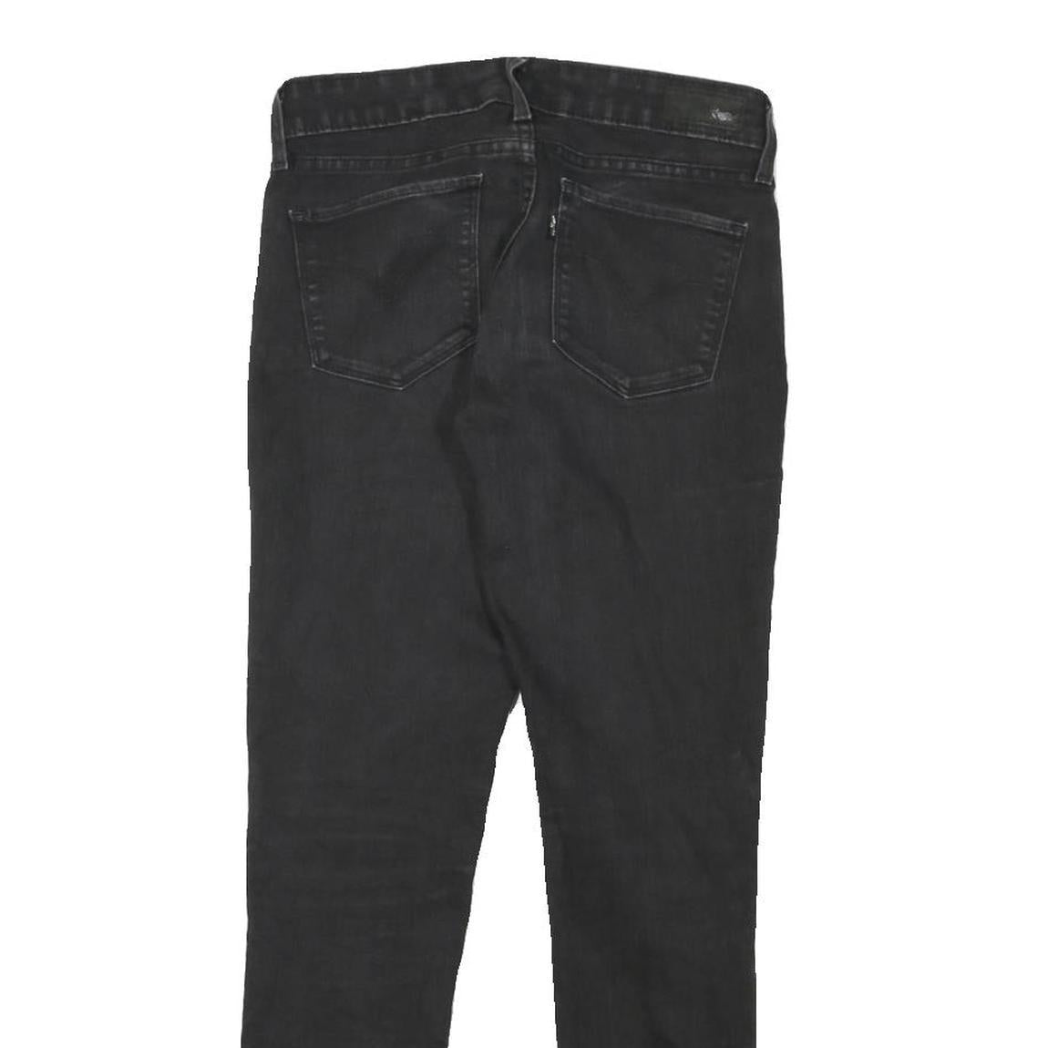 LEVI'S Womens Slim Black Denim Jeans W26 L27 Zip Closure Stretch Cotton Blend