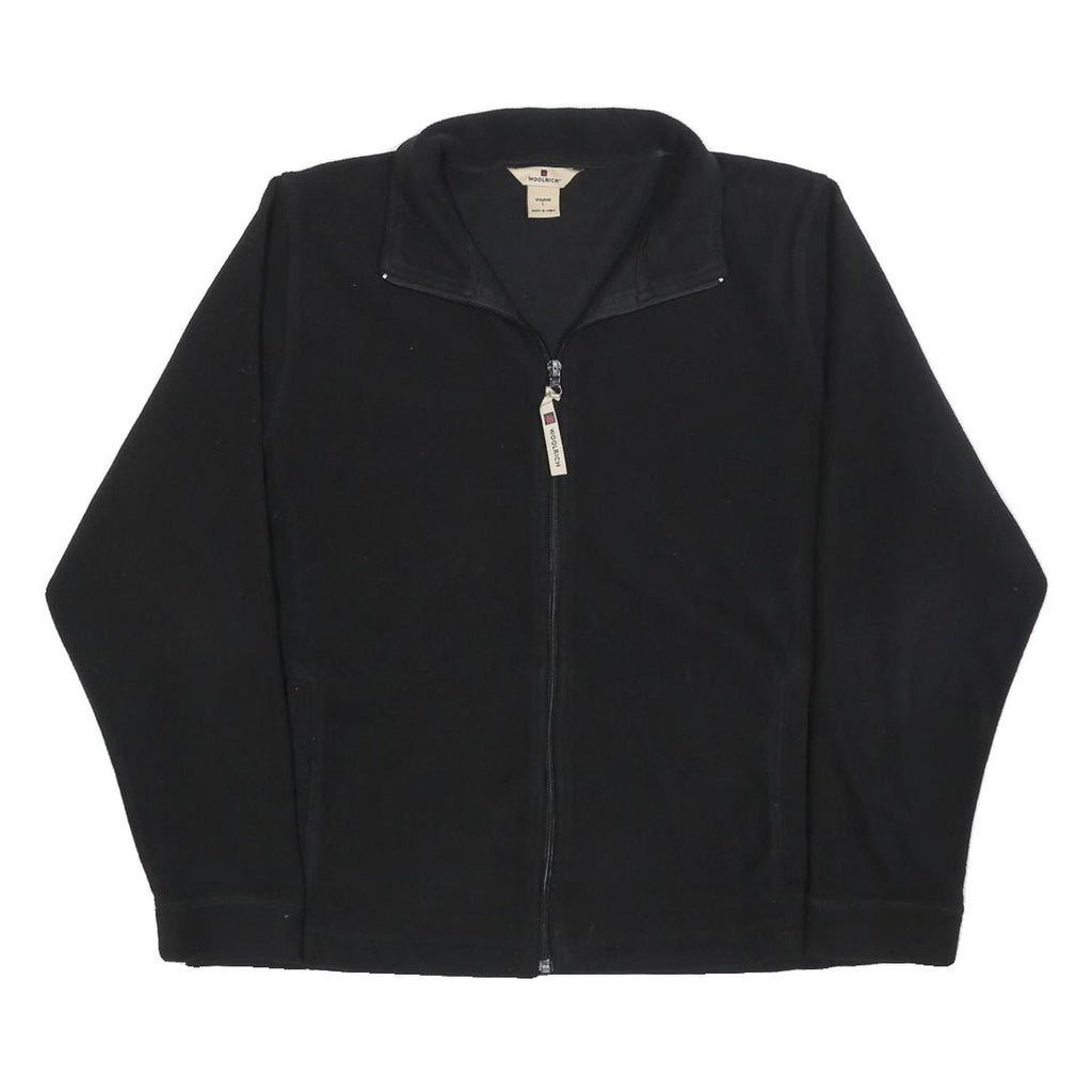WOOLRICH Womens Black Jacket L Polyester Plain Zip Casual Outdoor Lightweight