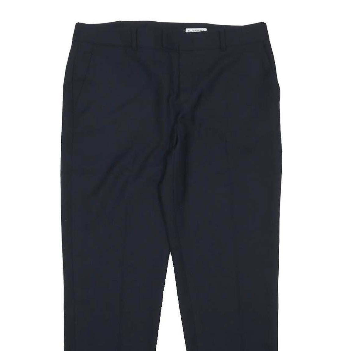 CLUB MONACO Womens Wool Blend Black Regular Straight Trousers W32 L28 Tailored